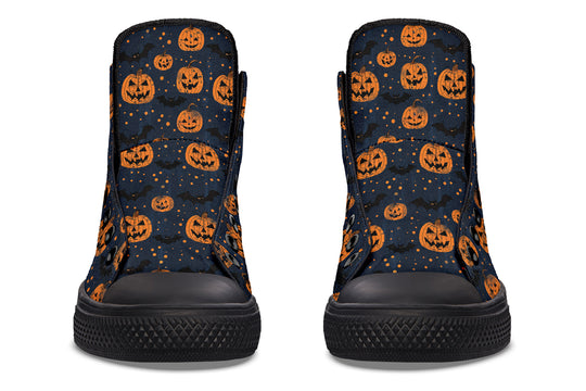 Pumpkin Party High Tops - Classic Premium Canvas Shoes with Comfortable and Durable Soles