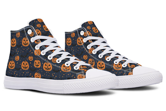 Pumpkin Party High Tops - Classic Premium Canvas Shoes with Comfortable and Durable Soles