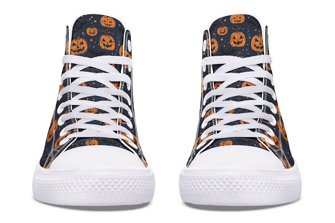 Pumpkin Party High Tops - Classic Premium Canvas Shoes with Comfortable and Durable Soles