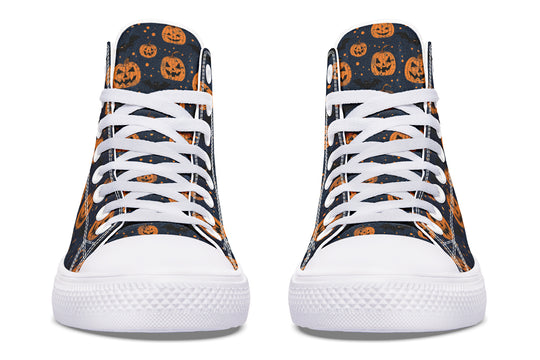 Pumpkin Party High Tops - Classic Premium Canvas Shoes with Comfortable and Durable Soles