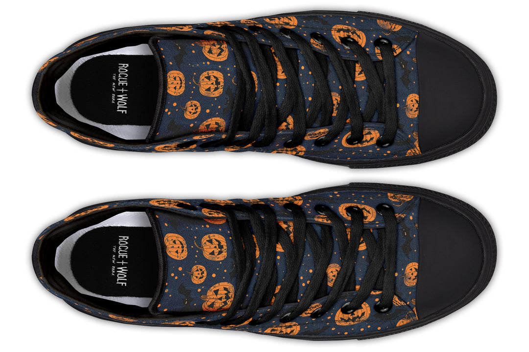 Pumpkin Party High Tops - Classic Premium Canvas Shoes with Comfortable and Durable Soles