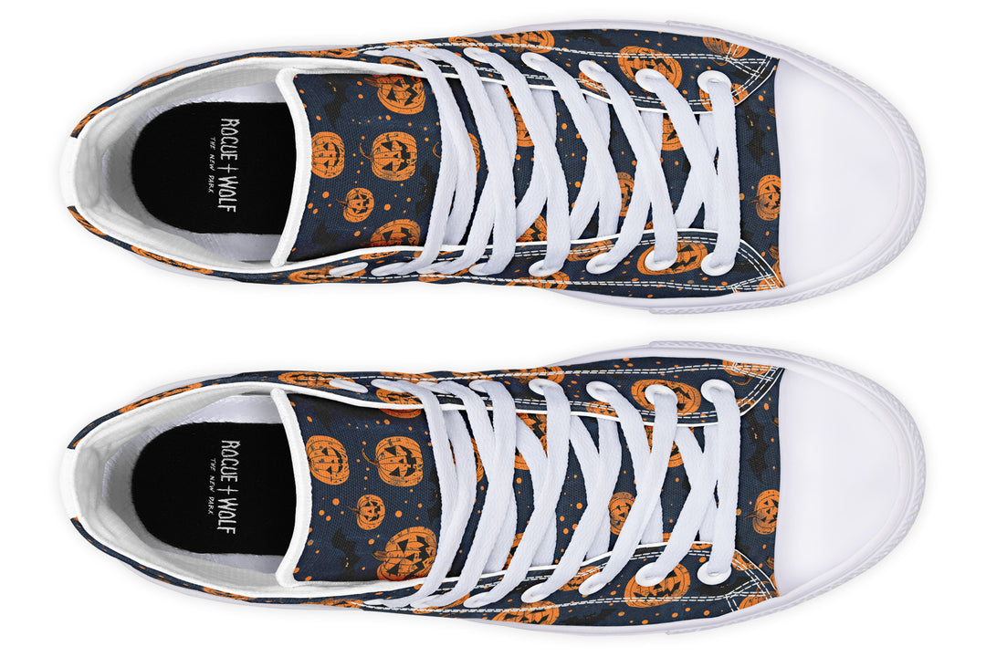 Pumpkin Party High Tops - Classic Premium Canvas Shoes with Comfortable and Durable Soles