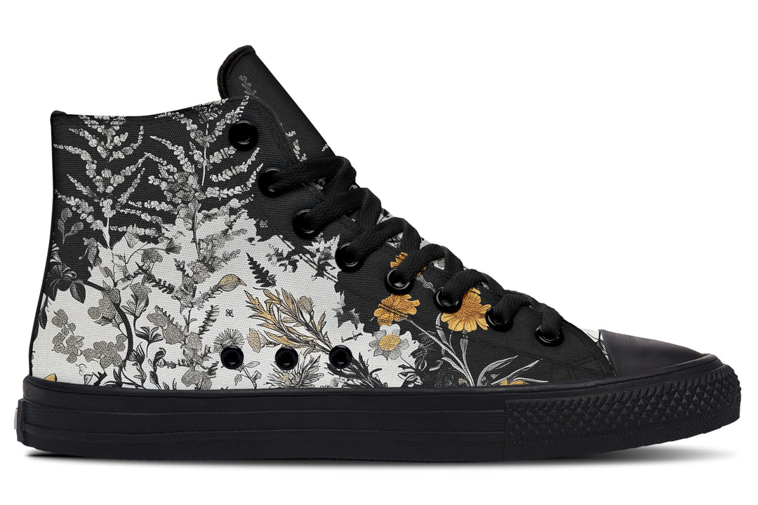 Shadow Ferns High Tops - Classic Premium Canvas Shoes with Comfortable and Durable Soles