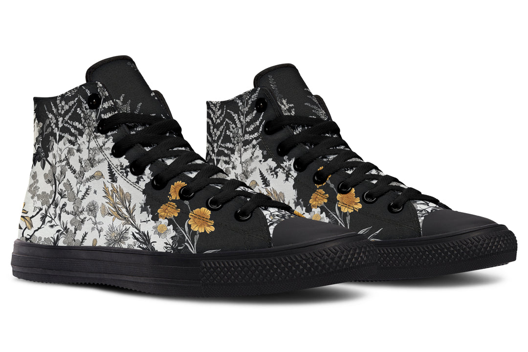 Shadow Ferns High Tops - Classic Premium Canvas Shoes with Comfortable and Durable Soles