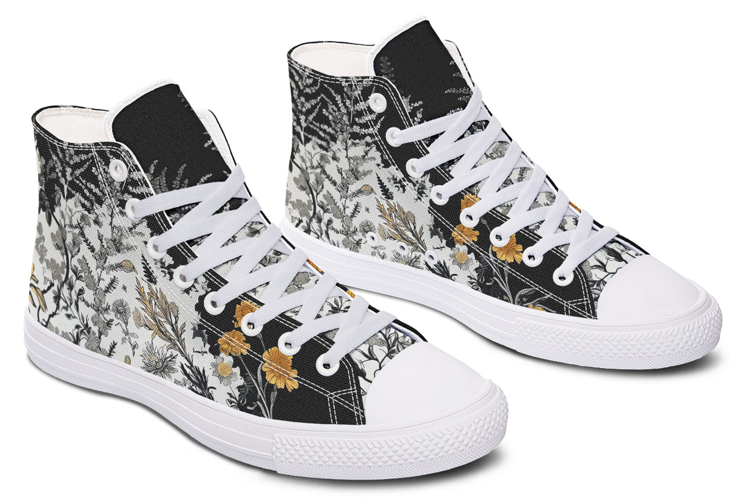 Shadow Ferns High Tops - Classic Premium Canvas Shoes with Comfortable and Durable Soles