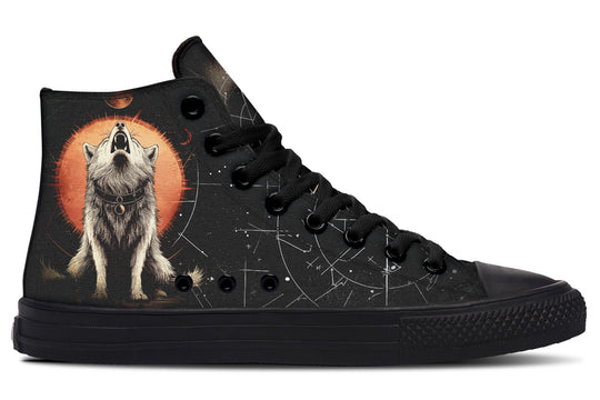 Solar Wolf High Tops - Classic Premium Canvas Shoes with Comfortable and Durable Soles