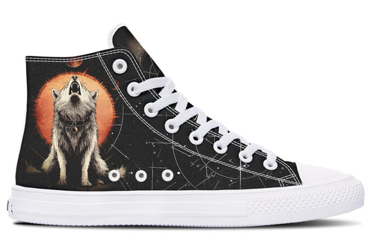 Solar Wolf High Tops - Classic Premium Canvas Shoes with Comfortable and Durable Soles