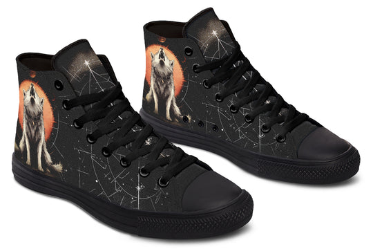 Solar Wolf High Tops - Classic Premium Canvas Shoes with Comfortable and Durable Soles