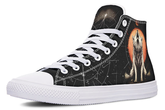 Solar Wolf High Tops - Classic Premium Canvas Shoes with Comfortable and Durable Soles