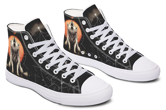 Solar Wolf High Tops - Classic Premium Canvas Shoes with Comfortable and Durable Soles