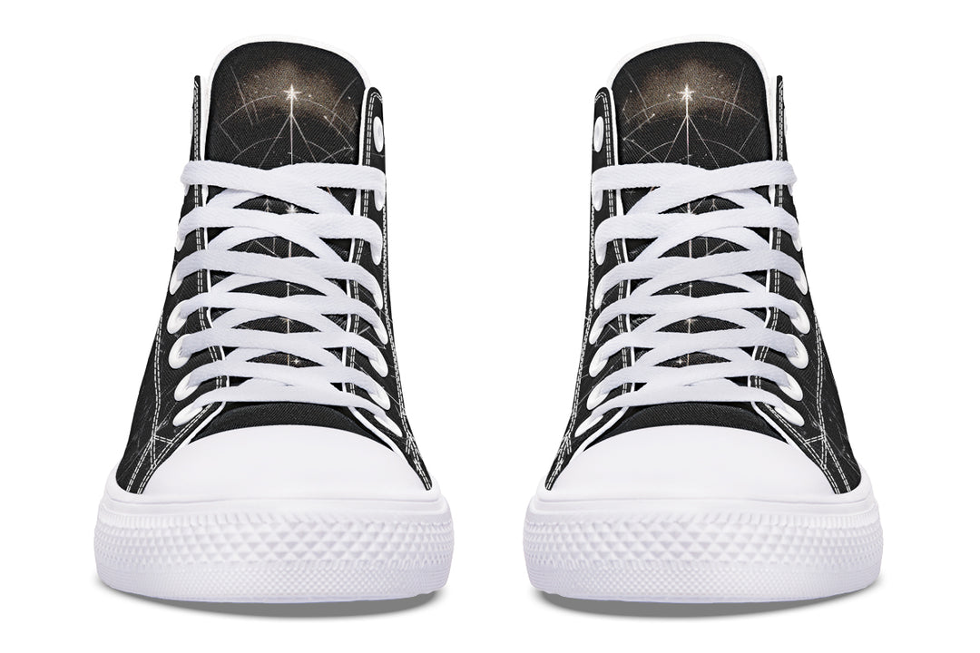 Solar Wolf High Tops - Classic Premium Canvas Shoes with Comfortable and Durable Soles