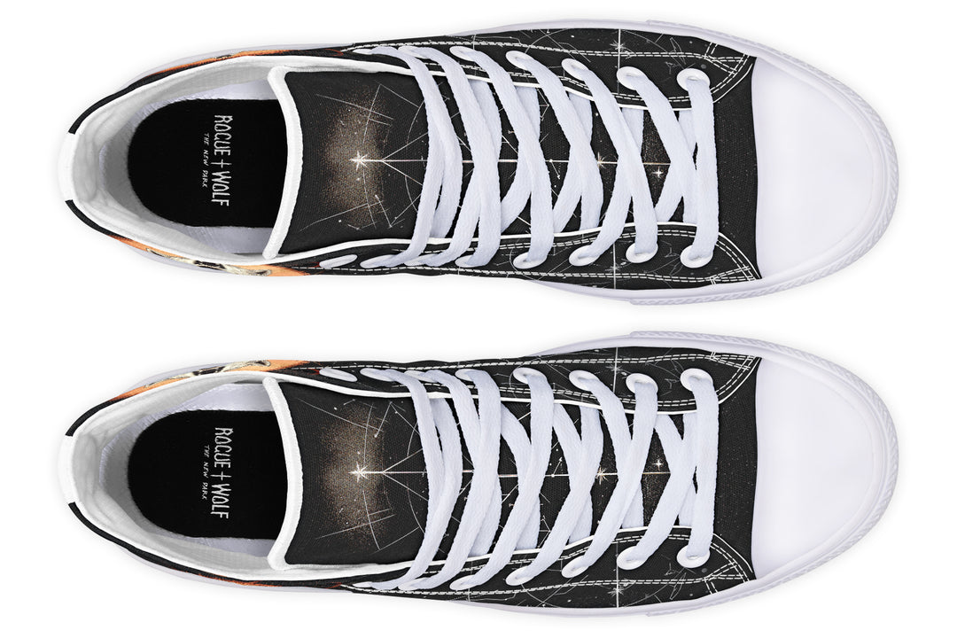 Solar Wolf High Tops - Classic Premium Canvas Shoes with Comfortable and Durable Soles