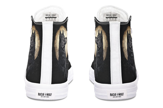 Starlit Wolf High Tops - Classic Premium Canvas Shoes with Comfortable and Durable Soles