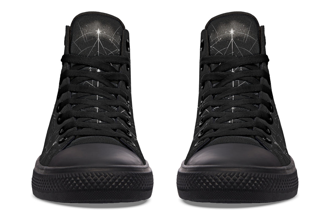 Starlit Wolf High Tops - Classic Premium Canvas Shoes with Comfortable and Durable Soles