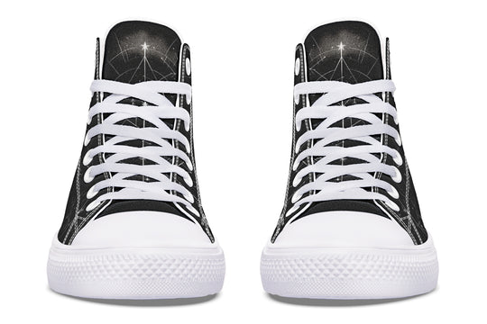 Starlit Wolf High Tops - Classic Premium Canvas Shoes with Comfortable and Durable Soles