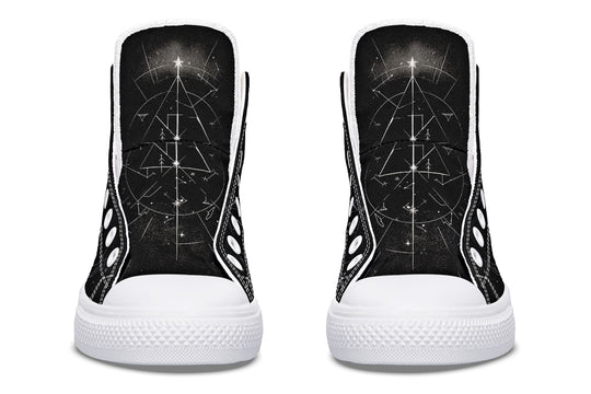 Starlit Wolf High Tops - Classic Premium Canvas Shoes with Comfortable and Durable Soles