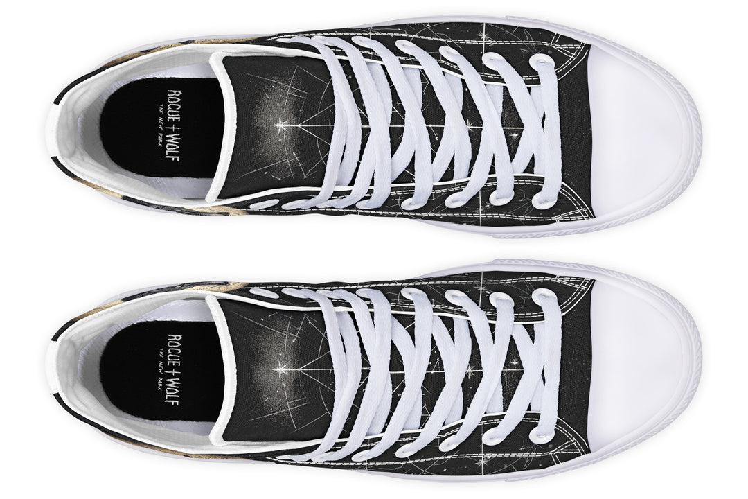 Starlit Wolf High Tops - Classic Premium Canvas Shoes with Comfortable and Durable Soles