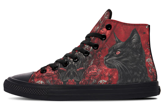 Twilight Cat High Tops - Classic Premium Canvas Shoes with Comfortable and Durable Soles