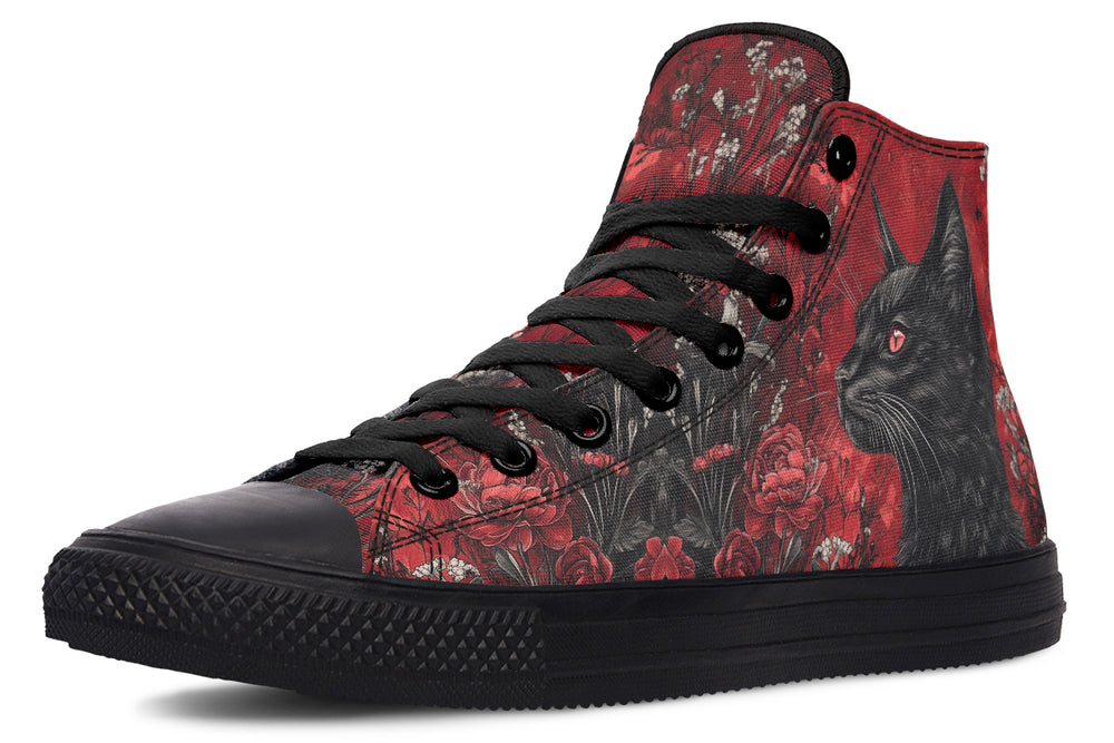 Twilight Cat High Tops - Classic Premium Canvas Shoes with Comfortable and Durable Soles