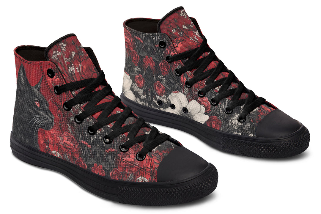 Twilight Cat High Tops - Classic Premium Canvas Shoes with Comfortable and Durable Soles