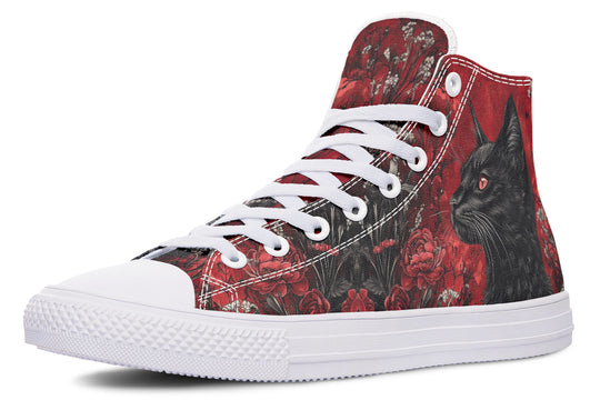 Twilight Cat High Tops - Classic Premium Canvas Shoes with Comfortable and Durable Soles