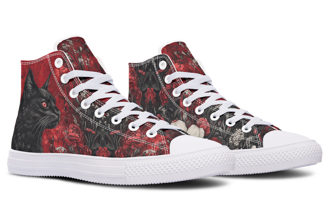 Twilight Cat High Tops - Classic Premium Canvas Shoes with Comfortable and Durable Soles