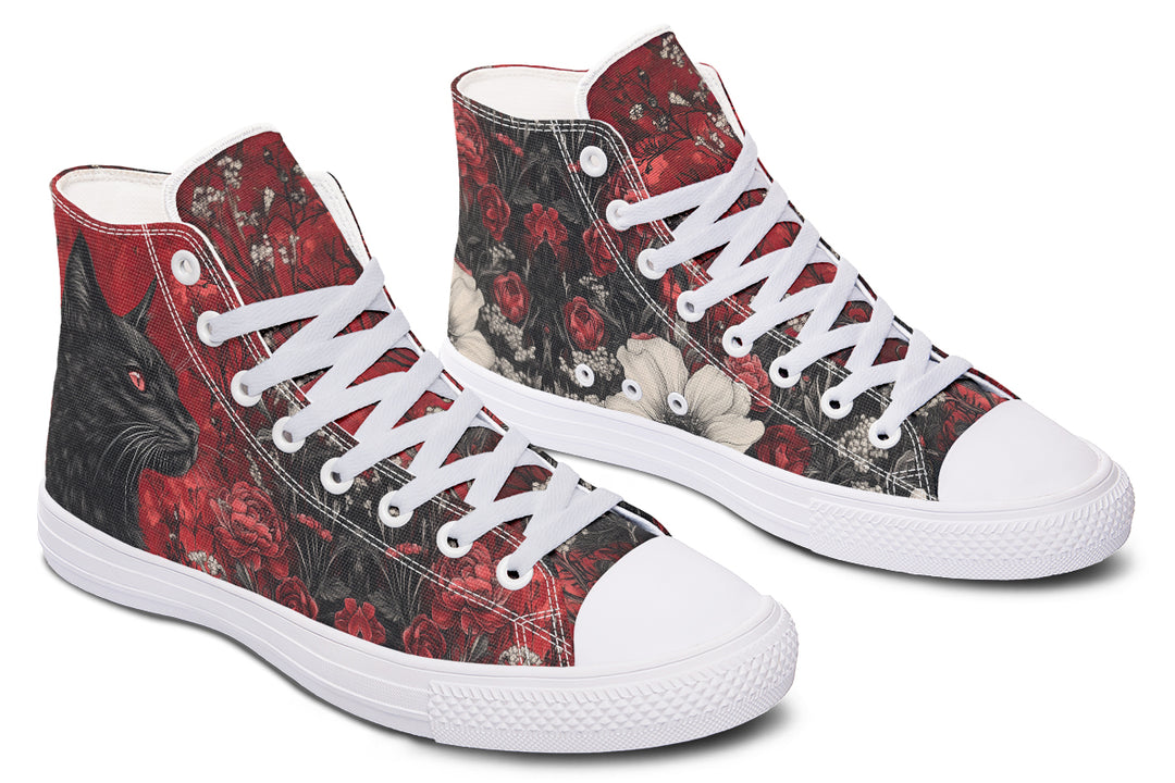 Twilight Cat High Tops - Classic Premium Canvas Shoes with Comfortable and Durable Soles