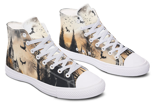 Vampire Mansion High Tops - Classic Premium Canvas Shoes with Comfortable and Durable Soles