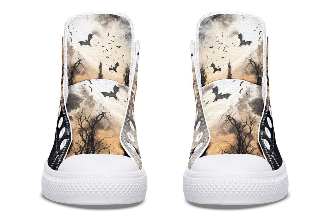 Vampire Mansion High Tops - Classic Premium Canvas Shoes with Comfortable and Durable Soles