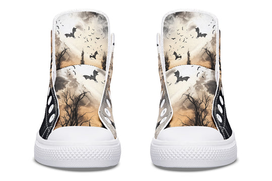 Vampire Mansion High Tops - Classic Premium Canvas Shoes with Comfortable and Durable Soles