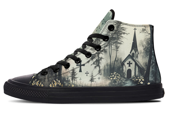 Whispers in the Fog High Tops - Classic Premium Canvas Shoes with Comfortable and Durable Soles