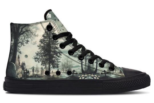 Whispers in the Fog High Tops - Classic Premium Canvas Shoes with Comfortable and Durable Soles