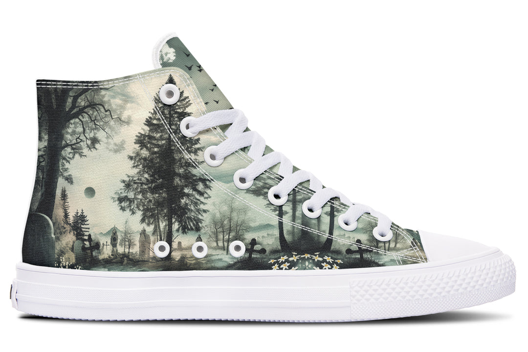 Whispers in the Fog High Tops - Classic Premium Canvas Shoes with Comfortable and Durable Soles