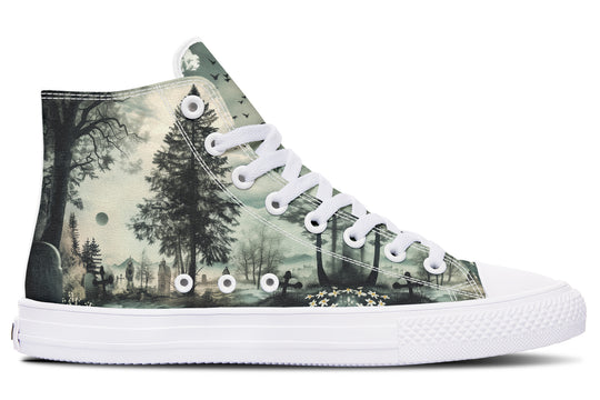 Whispers in the Fog High Tops - Classic Premium Canvas Shoes with Comfortable and Durable Soles