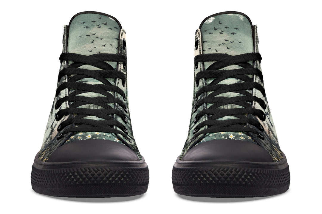 Whispers in the Fog High Tops - Classic Premium Canvas Shoes with Comfortable and Durable Soles