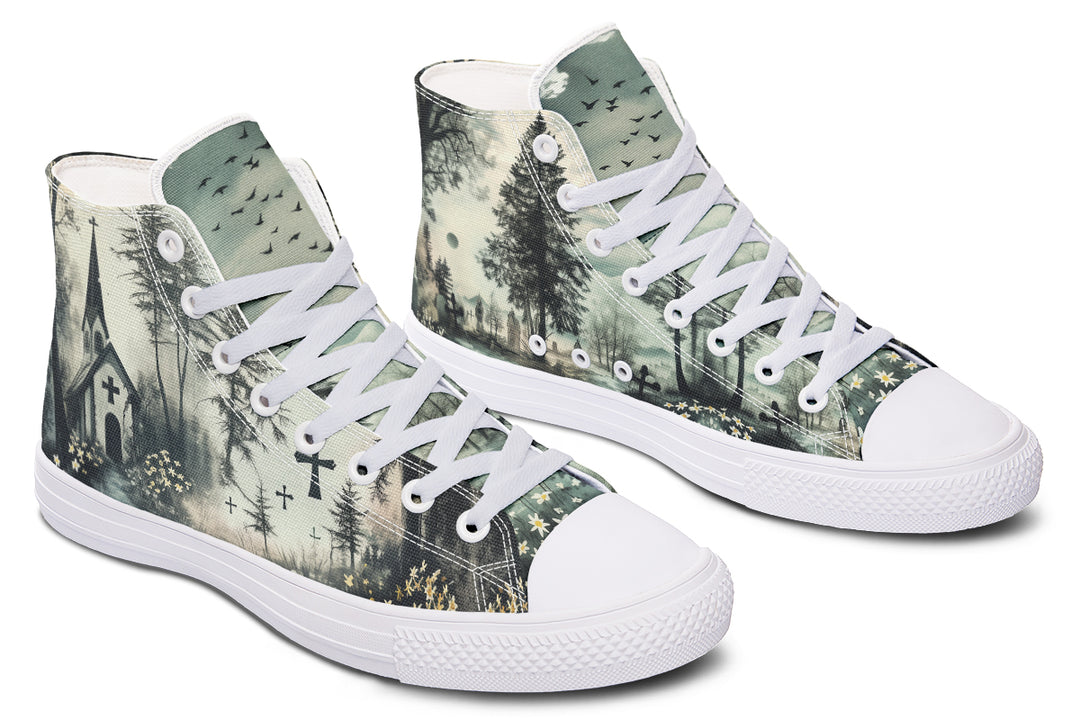 Whispers in the Fog High Tops - Classic Premium Canvas Shoes with Comfortable and Durable Soles