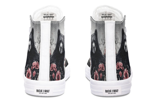 Wildflower Bear High Tops - Classic Premium Canvas Shoes with Comfortable and Durable Soles