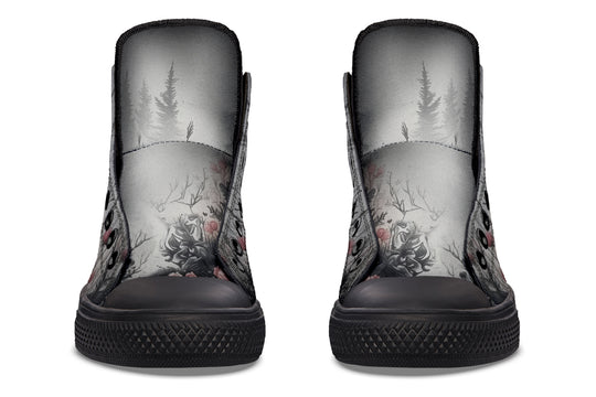 Wildflower Bear High Tops - Classic Premium Canvas Shoes with Comfortable and Durable Soles