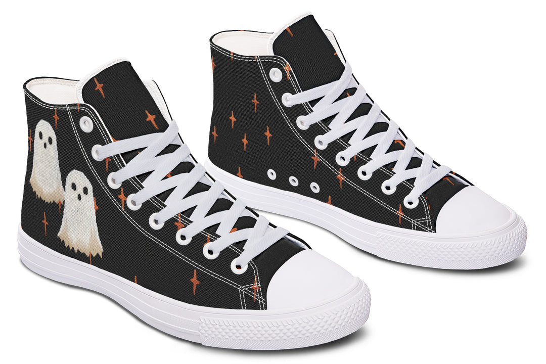 Boo High Tops - Retro High Tops Unisex Canvas Sneakers Vegan Skate Shoes Dark Academia Gothic Witchy Style