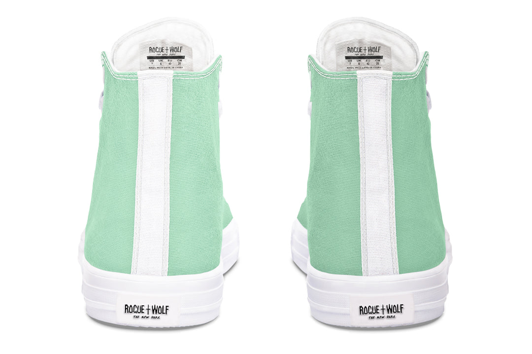 Mint Green High Tops - Classic Premium Canvas Shoes with Comfortable and Durable Soles