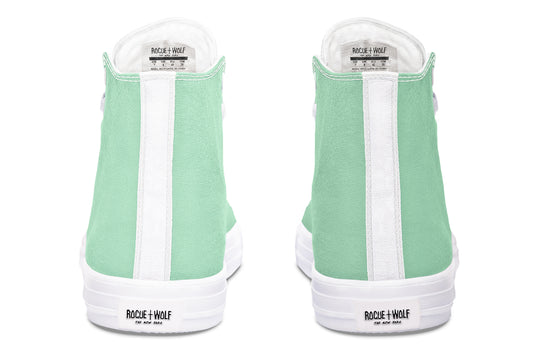 Mint Green High Tops - Classic Premium Canvas Shoes with Comfortable and Durable Soles