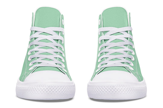 Mint Green High Tops - Classic Premium Canvas Shoes with Comfortable and Durable Soles