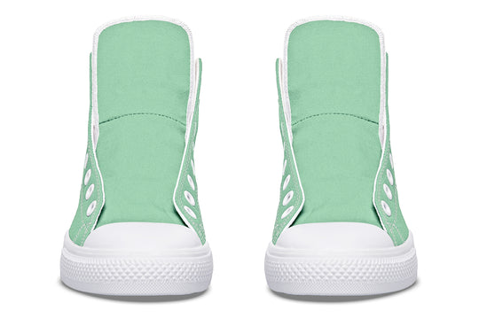 Mint Green High Tops - Classic Premium Canvas Shoes with Comfortable and Durable Soles