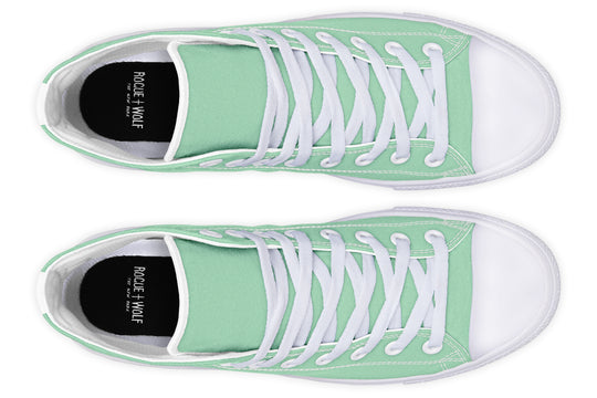 Mint Green High Tops - Classic Premium Canvas Shoes with Comfortable and Durable Soles