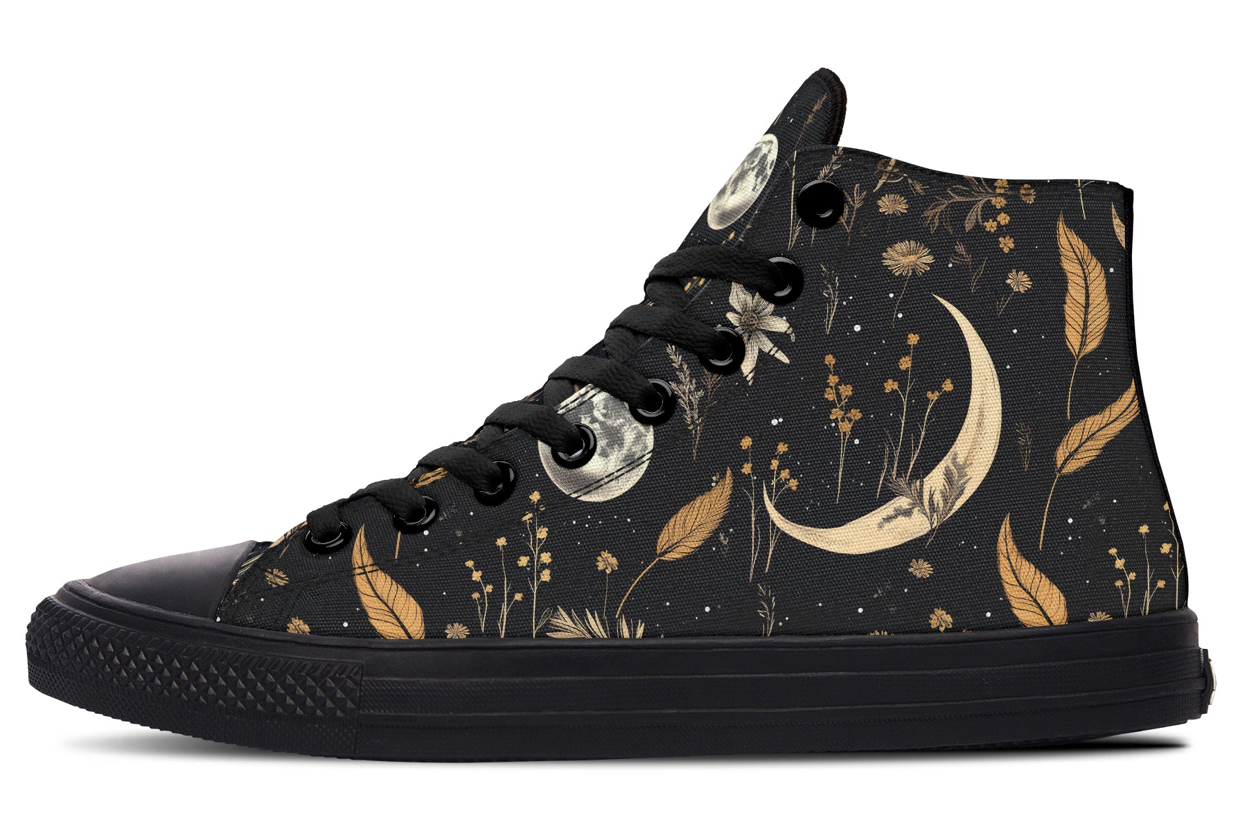 Moonlit Botanica High Tops Classic Premium Canvas Shoes with Comfort Rogue Wolf