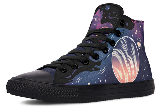 Nebula High Tops - Canvas High Tops Durable Unisex Skate Shoes Vegan Breathable Casual Streetwear