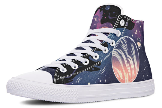 Nebula High Tops - Canvas High Tops Durable Unisex Skate Shoes Vegan Breathable Casual Streetwear