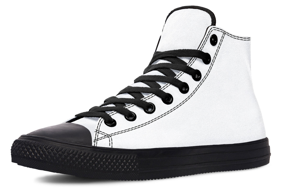 Snow White High Tops - Classic Premium Canvas Shoes with Comfortable and Durable Soles