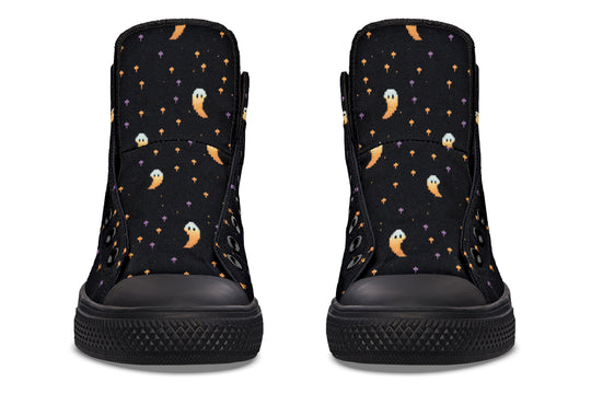Spooky Soirée High Tops - Canvas High Tops Vegan Unisex Breathable Retro Skate Shoes