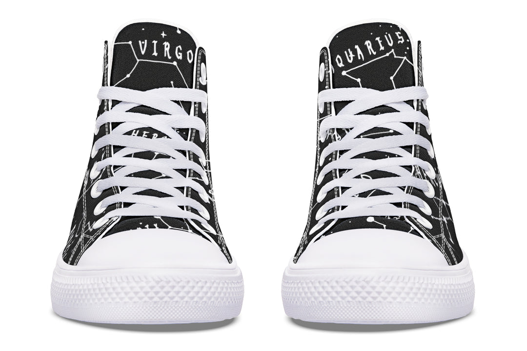 Stellar High Tops - Unisex High Tops Vegan Retro Skate Gothic Witchy Breathable Canvas Sneakers